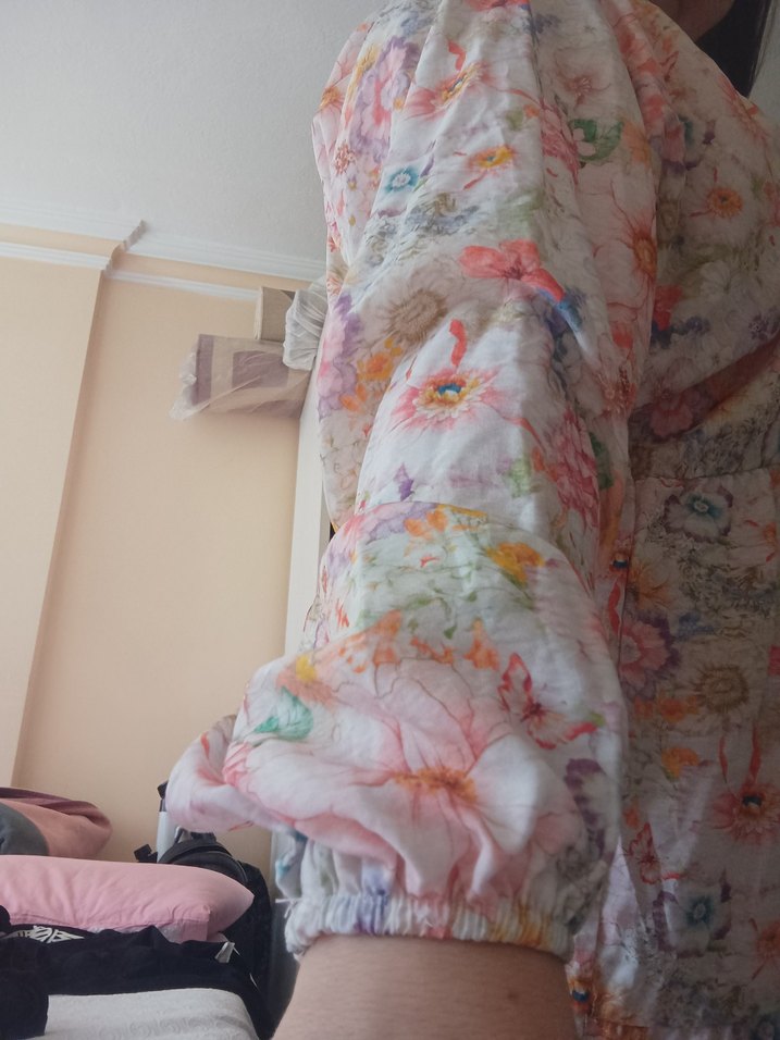 Çiçek Desenli Uzun Yeni Sezona Uygun Modal Keten Kumaş - Görsel 4