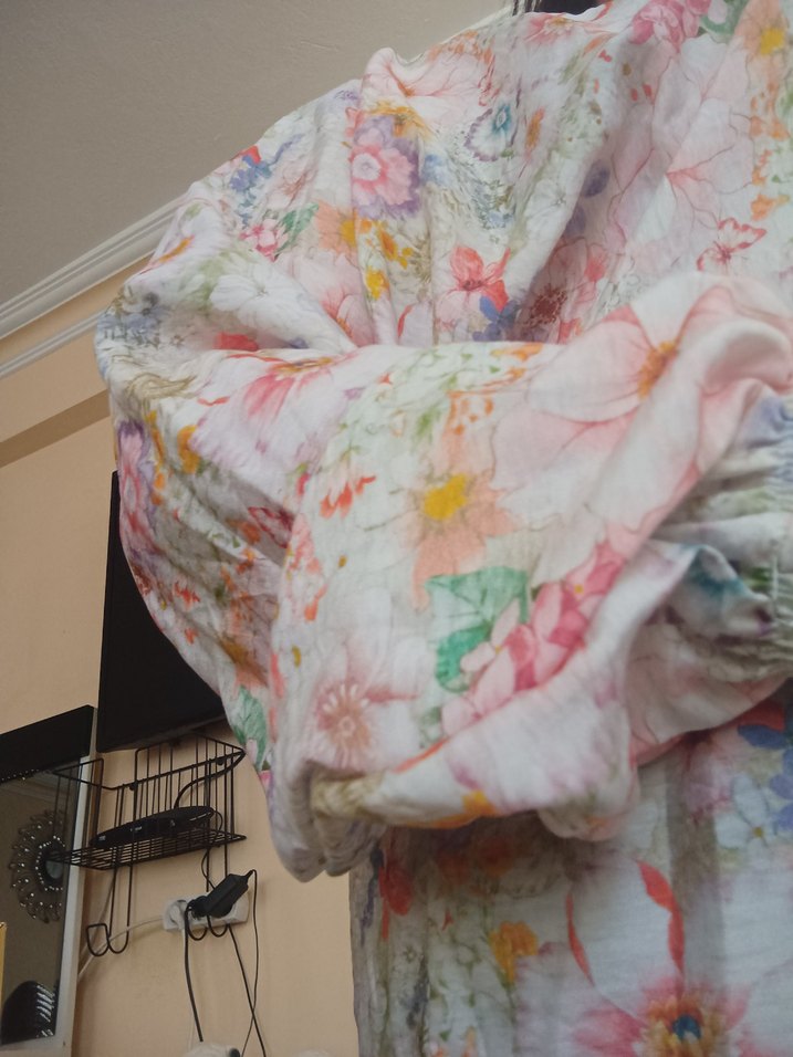 Çiçek Desenli Uzun Yeni Sezona Uygun Modal Keten Kumaş - Görsel 5