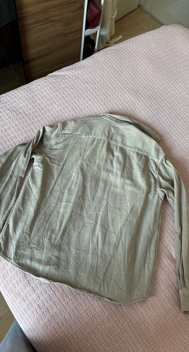 Düğmeli Uzun Kollu Keten Erkek Gömlek - Görsel 5