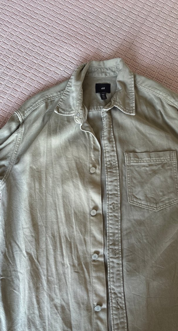 Düğmeli Uzun Kollu Keten Erkek Gömlek - Görsel 2