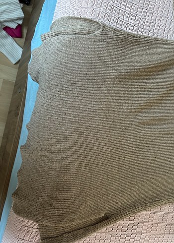 Gri V Yaka Uzun Triko  Elbise - Görsel 2