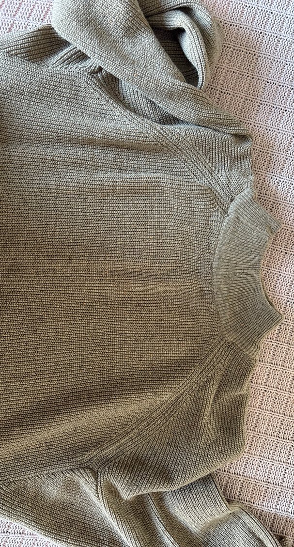 Gri V Yaka Uzun Triko  Elbise - Görsel 4