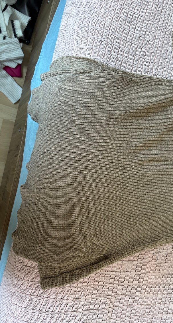 Gri V Yaka Uzun Triko  Elbise - Görsel 2