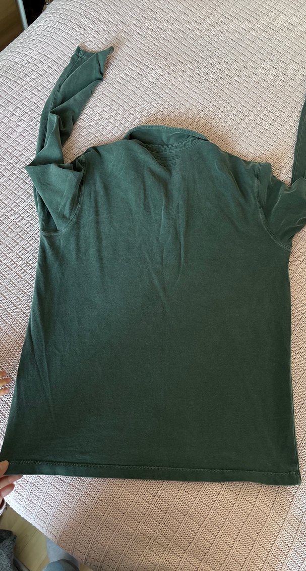 Gri Yeşil Uzun Kollu Polo Tişört - Görsel 5