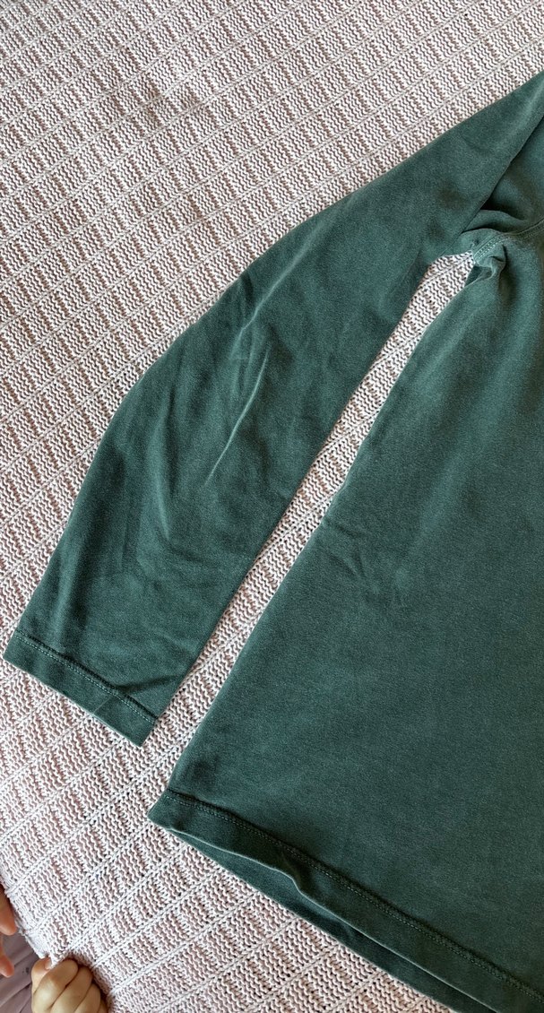 Gri Yeşil Uzun Kollu Polo Tişört - Görsel 4