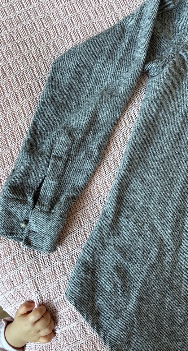 Gri Erkek Keten Uzun Kollu Gömlek - Görsel 2