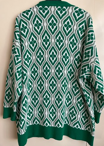 Bohem Desenli Yeşil Triko Hırka - Görsel 7