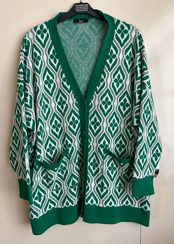 Bohem Desenli Yeşil Triko Hırka - Görsel 2