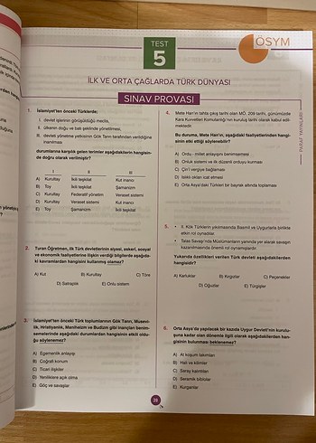 AYT IQ Tarih Soru Kitapçığı Paraf Yayınları - Görsel 5