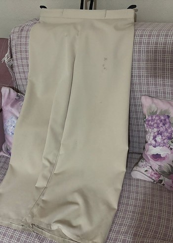 Diğer Bej Dökümlü Kadın Kumaş Pantolon