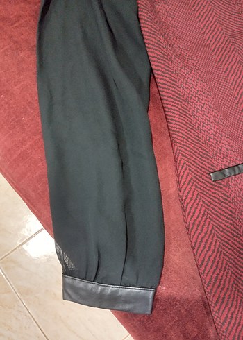 42 Beden Bordo Düğmeli Uzun Hamile Kabanı