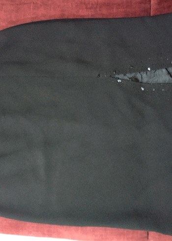 Siyah Saten Yırtmaçlı Uzun Hamile Eteği