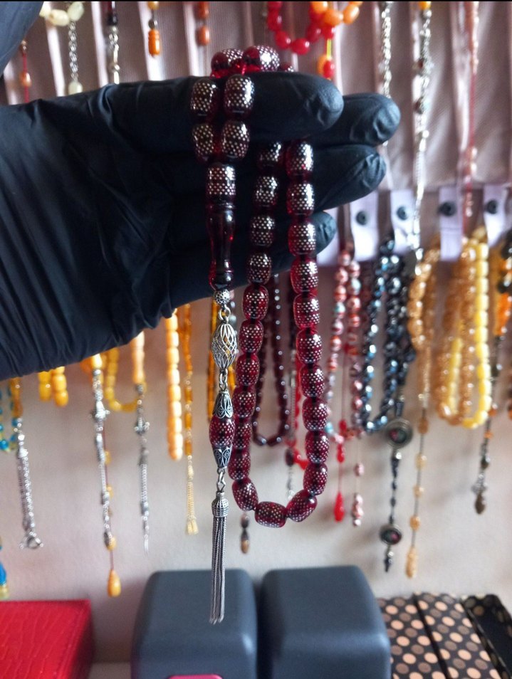 1000 ayar gümüş çakımlı 925 ayar gümüş PÜSKÜLLÜ ATEŞİ KEHRİBAR - Görsel 4