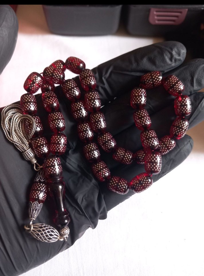 1000 ayar gümüş çakımlı 925 ayar gümüş PÜSKÜLLÜ ATEŞİ KEHRİBAR - Görsel 2