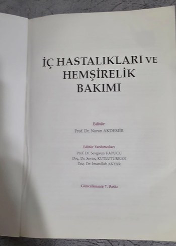 Beden İç Hastalıkları ve Hemşirelik Bakımı Kitabı