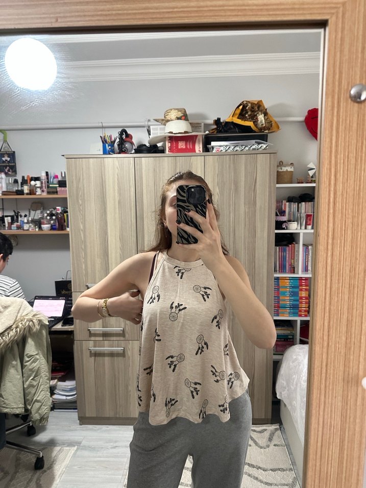 Desenli Askısız atlet - Görsel 5