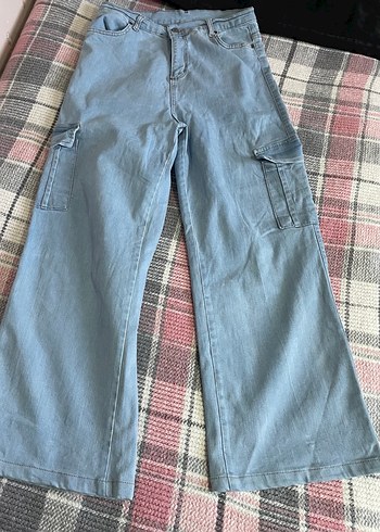 Kadın Mavi Bol Kesim Kot Pantolon - Görsel 2