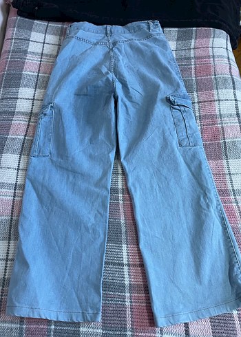 Kadın Mavi Bol Kesim Kot Pantolon - Görsel 3