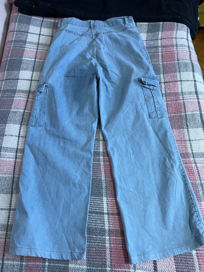 Kadın Mavi Bol Kesim Kot Pantolon - Görsel 3