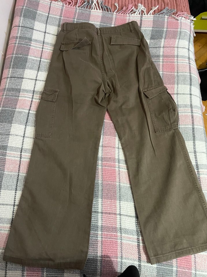 Kemerli Bol Kesim Kahverengi Kadın Pantolonu - Görsel 2