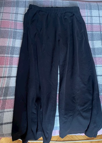 Kadın Siyah pamuklu Salaş Pantolon - Görsel 2