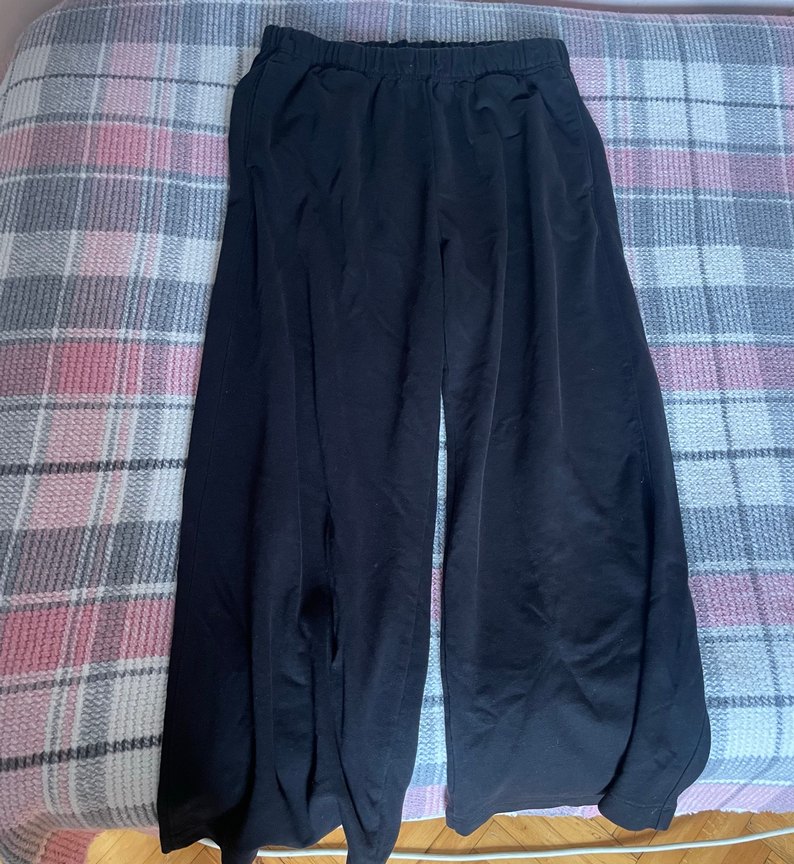 Kadın Siyah pamuklu Salaş Pantolon - Görsel 2