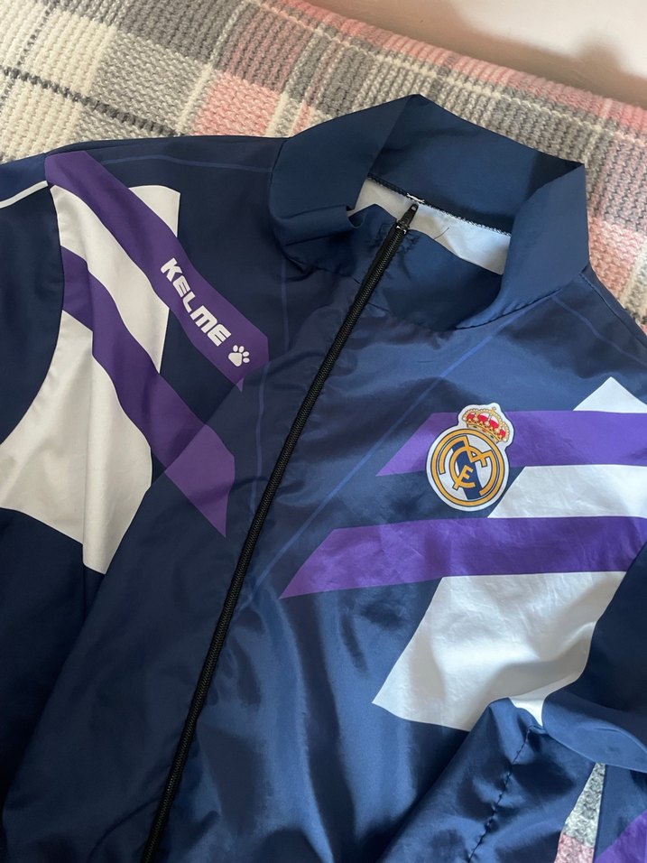 Unisex Parlak Mor Street Wear Fermuarlı Ceket - Görsel 3