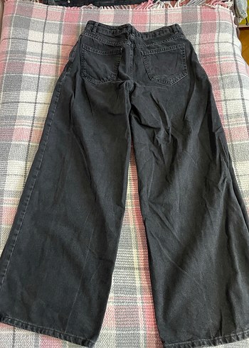 Kadın Siyah Bol Kesim Midi Kot Pantolon - Görsel 4