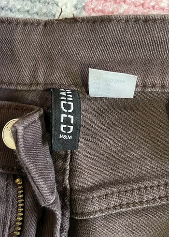 Kahverengi Bol Kesim Midi Kadın Kot Pantolon - Görsel 5