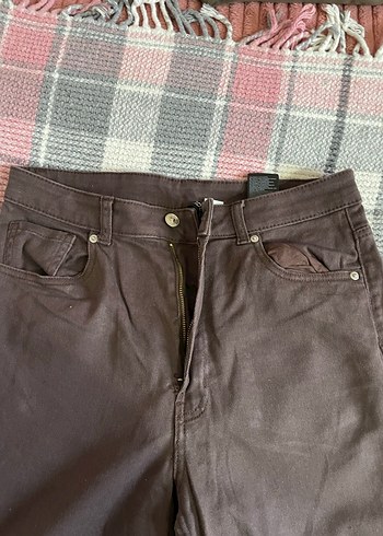 Kahverengi Bol Kesim Midi Kadın Kot Pantolon - Görsel 3