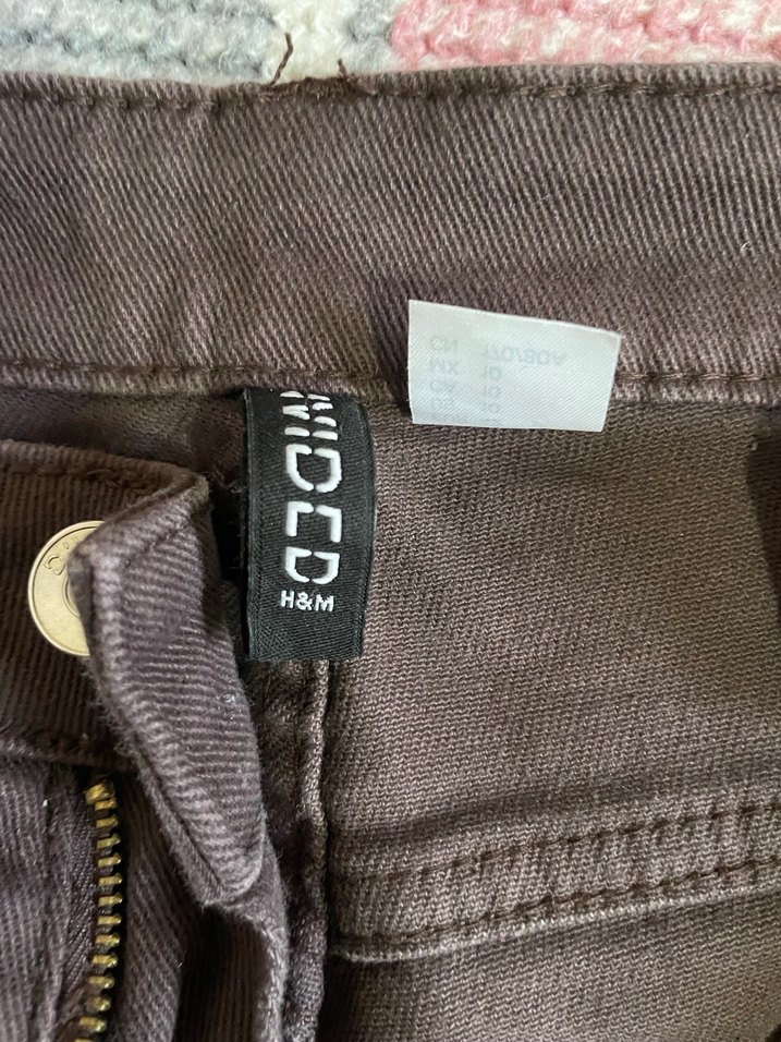 Kahverengi Bol Kesim Midi Kadın Kot Pantolon - Görsel 5