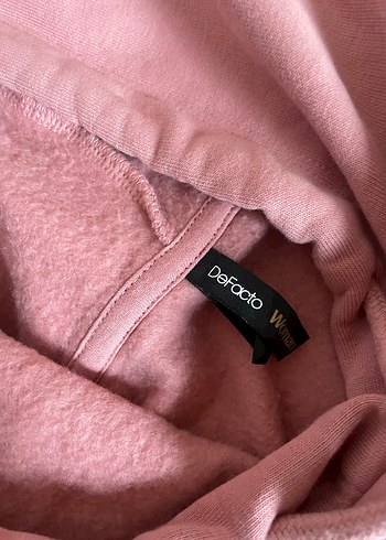 Pembe Kapüşonlu Rahat Kesim Sweatshirt - Görsel 3