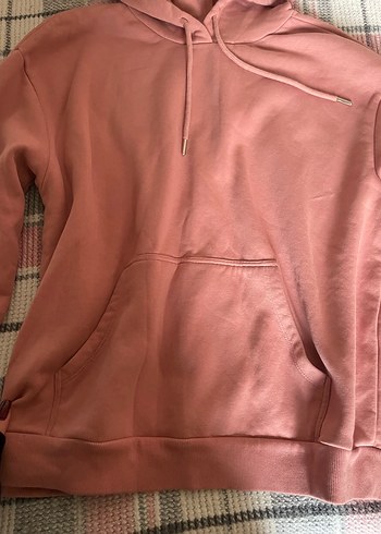 Pembe Kapüşonlu Rahat Kesim Sweatshirt - Görsel 2