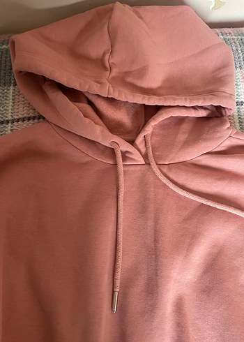 Pembe Kapüşonlu Rahat Kesim Sweatshirt - Görsel 4