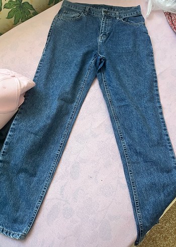 28 Beden Mavi Denim Midi Boy Kadın Jean