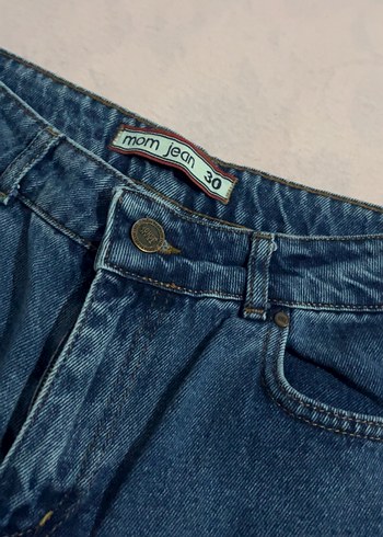 30 Beden Gri Kadın Midi Boy Bol Kesim Denim Pantolon