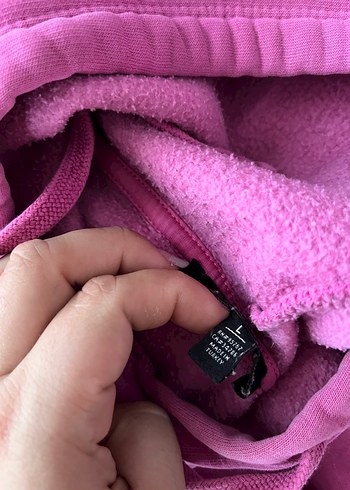 l Beden pembe Renk Kapüşonlu Pembe MAVİ Sweatshirt