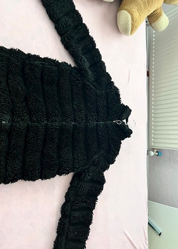 Diğer Siyah Kürklü Kadın Mini Ceket