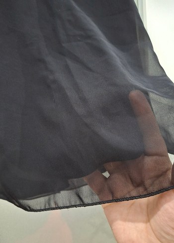 38 Beden siyah Renk İnci İşlemeli Siyah Kolsuz Bluz