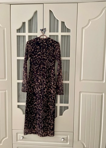 Leoparlı Uzun Kol Elbise - Görsel 6