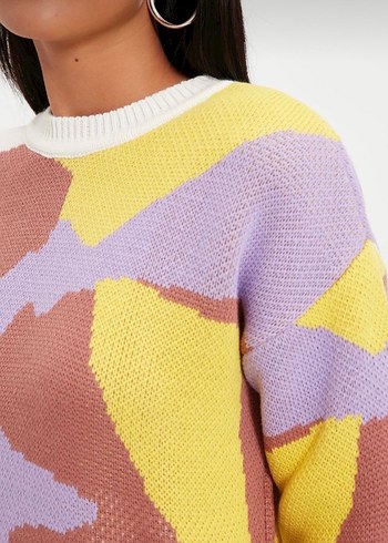 Pastel Renkli Örgü Mini Kazak - Görsel 3