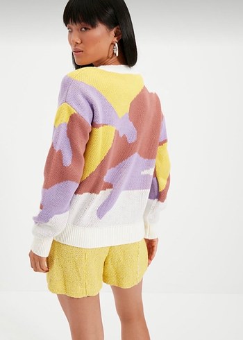 Pastel Renkli Örgü Mini Kazak - Görsel 2