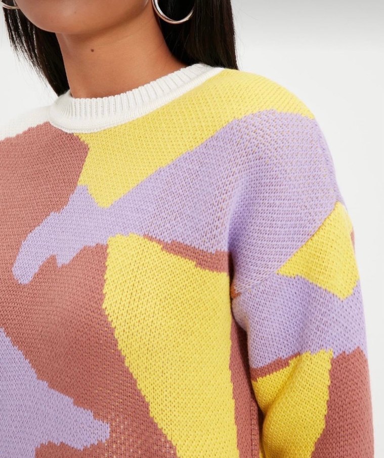 Pastel Renkli Örgü Mini Kazak - Görsel 3