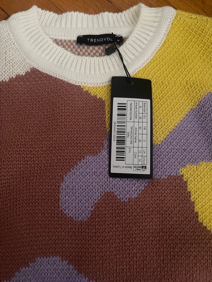 Pastel Renkli Örgü Mini Kazak - Görsel 4