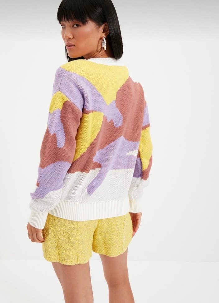 Pastel Renkli Örgü Mini Kazak - Görsel 2