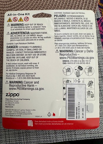  Zippo Siyah Rüzgar Geçirmez Çakmak ve Yakıt Seti