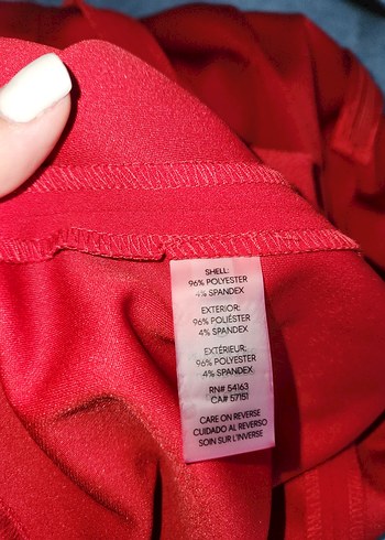 s Beden Calvin Klein Klasik Kırmızı Midi Drapeli Elbise