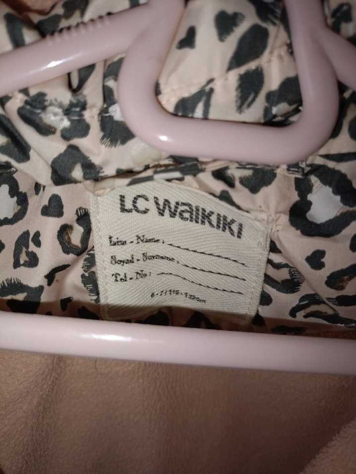 Kapüşonlu Leopar Desenli Kız Mont - Görsel 2