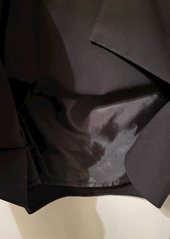 Drapeli Siyah Midi Hamile Eteği - Görsel 5