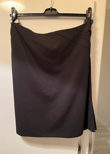 Drapeli Siyah Midi Hamile Eteği - Görsel 2